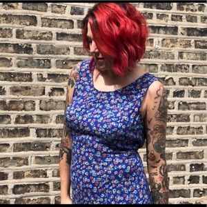 Vintage Blue Floral Dress